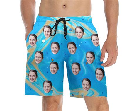 Custom Face Swim Trunks Personalized Beach Shorts With Photo Etsy