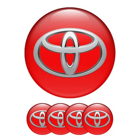 Toyota Sticker Wheel Center Hub Cap Aggressive Design In Red Wheel