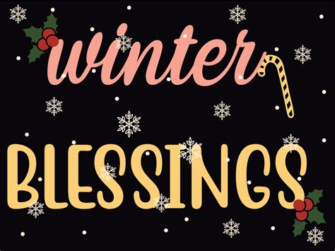 Winter Blessings 05 Merry Christmas and Happy Holidays Typography set ...