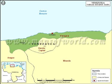 Mapa Del Estado Vargas Mapa Estado Vargas Venezuela