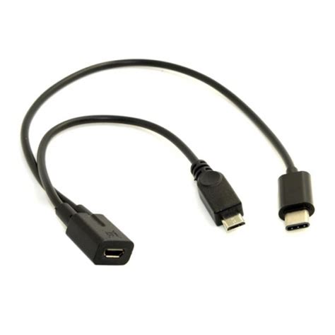 SYSTEM S Micro USB Eingang Zu Micro USB Stecker Und USB Typ C 3 1