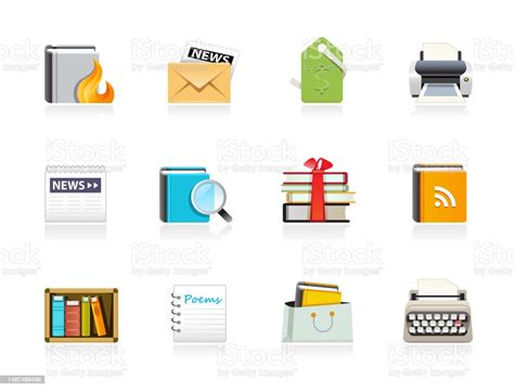 Print Media Icons Stock Illustration Download Image Now Book