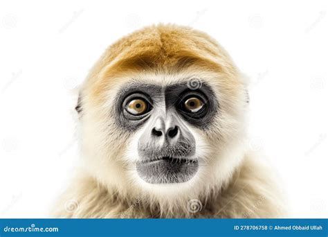 Gibbon Face Shot Isolated On Transparent Background Generative Ai