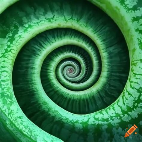 Vibrant Green Spiral Portal Resembling A Watermelon On Craiyon