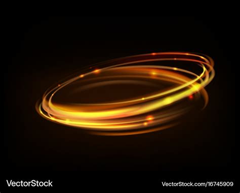 Glowing magic fire ring trace gold circle Vector Image