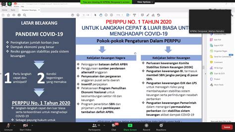 Diskusi Singkat Memahami Kebijakan Keuangan Di Masa Pandemi Covid