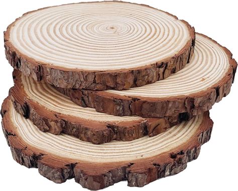 Natural Round Discs Rustic Wood Slices 4 PCS 8 2 9 Inch Unfinished Wood