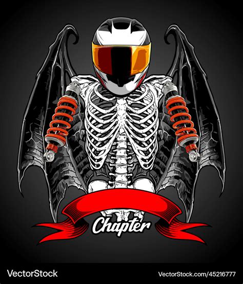 Human skeleton wearing helmet template Royalty Free Vector