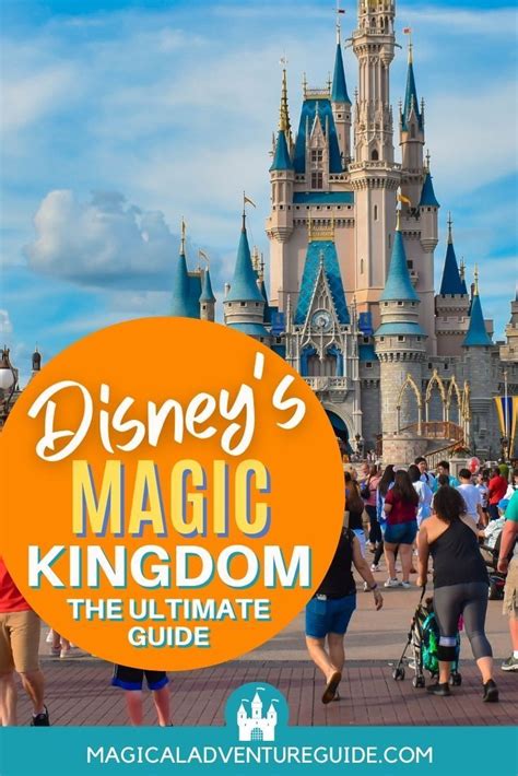 People Walking In Front Of A Castle With The Text Disneys Magic