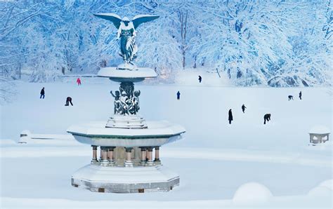 Bethesda Fountain in winter at Central Park, New York City