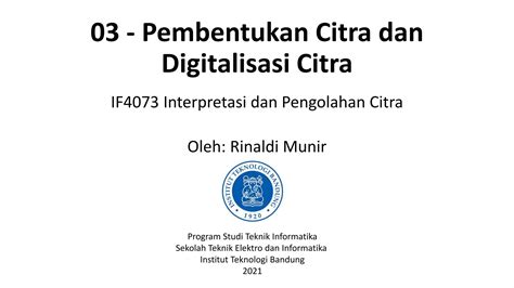 03 Pembentukan Citra Dan Digitalisasi Citra Pptx