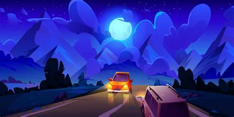 Road Night Cartoon Images - Free Download on Freepik