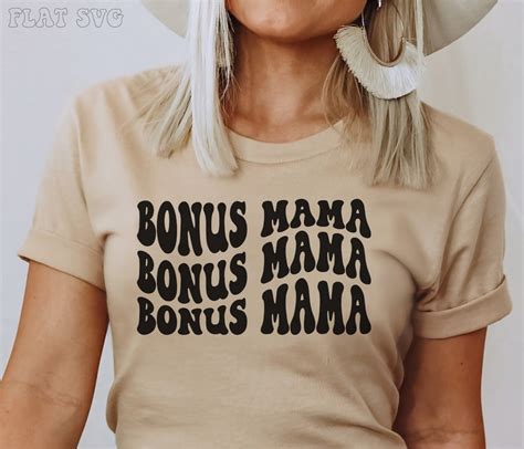 Bonus Mama Svg Png Mama Svg Mom Svg Wavy Stacked Style For Etsy