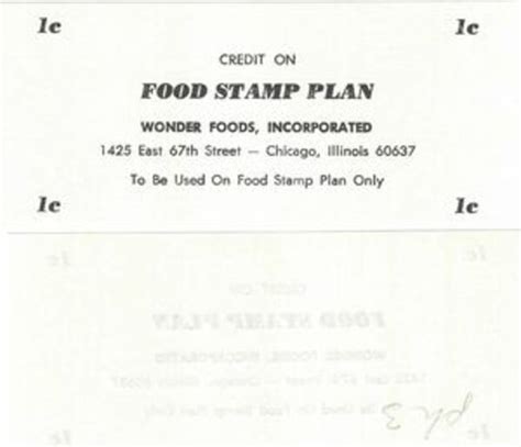 Cent Food Stamp Scrip Wonder Foods Type Estados Unidos