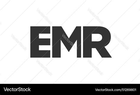 Emr logo design template with strong and modern Vector Image