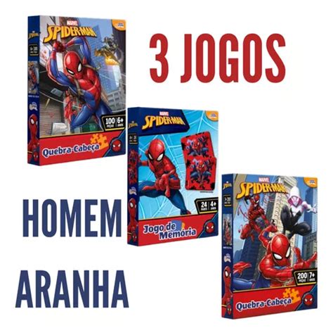 Kit Jogos Menino Infantil Homem Aranha Educativo