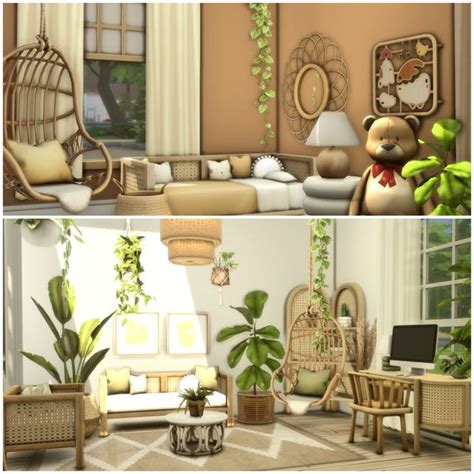 Boho Living Stuff Pack • Awingedllama Sims 4 Cc Furniture Living