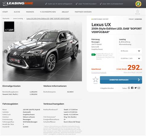 Lexus Ux Leasing für 292 Euro im Monat brutto sparneuwagen de