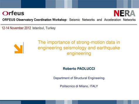 Ppt The Importance Of Strong Motion Data In Engineering Seismology