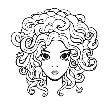 Girl With Hair Outline Template