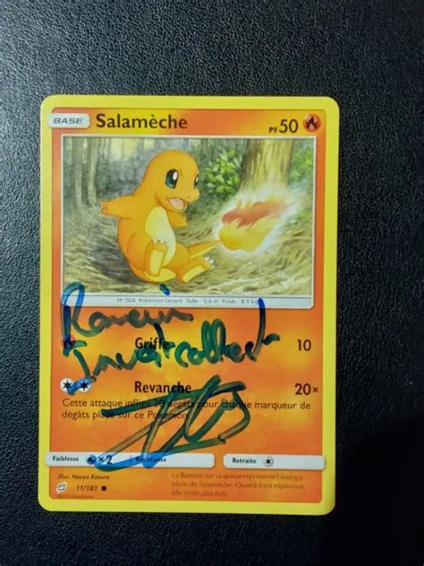 RARE CARTE POKÉMON Salameche 11 181 Duo De Choc Dédicacé EUR 19 50