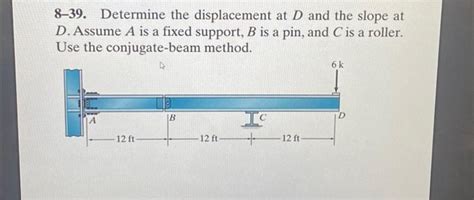 Solved Determine The Displacement At D And The Slope Chegg