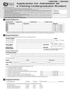 Fillable Online Cityu Edu Reset Form Print Form Admissions Office Fax