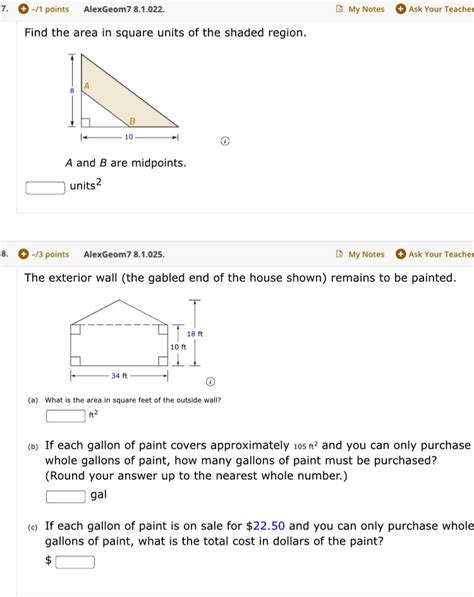 SOLVED 0 1 Points AlexGeom7 8 1 022 My Notes Ask Your Teacher Find