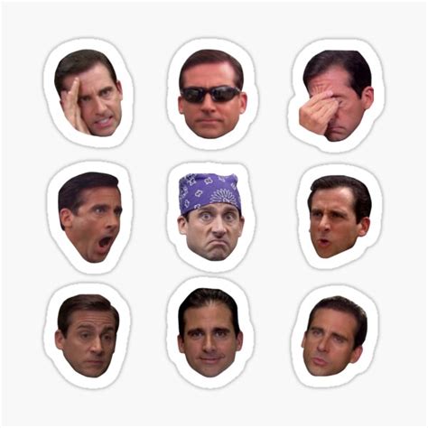 Michael Scott Faces Sticker For Sale By Ryan Redbubble