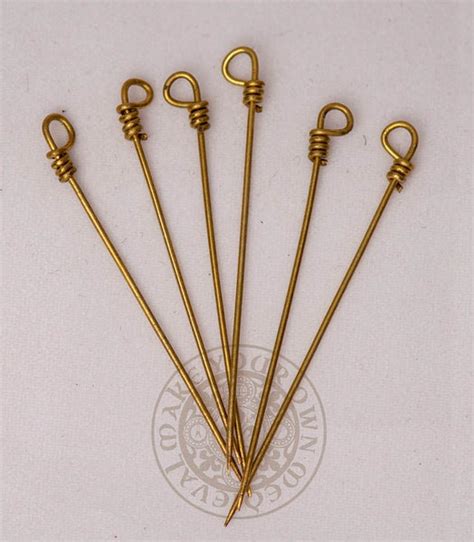 Medieval Veil And Clothing Brass Pins Set Of Six Make Your Own Medieval