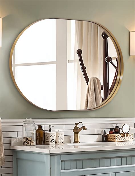 Andy Star Brass Bathroom Mirror For Wall X Gold Oval Mirrors For