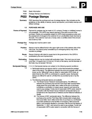 Fillable Online Pe Usps DMM P022 Postage Stamps Fax Email Print PdfFiller