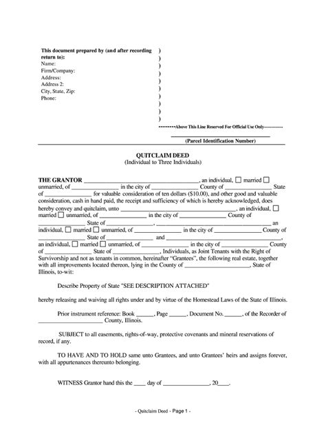 Print A Blank Quit Claim Deed Pdf Fill Online Printable Fillable Blank Pdffiller