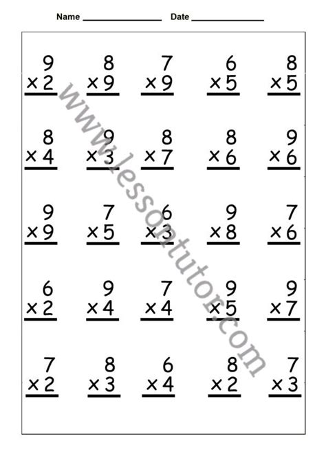 Boost Math Skills With Single Digit Multiplication Worksheets