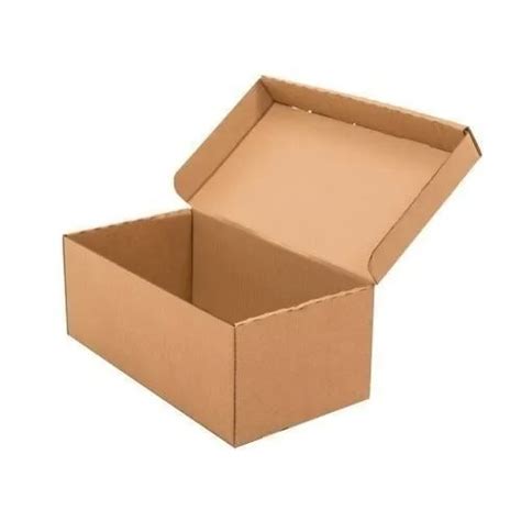 Brown 13X9X6 Inches Rectangular Plain Kraft Paper Corrugated Cardboard