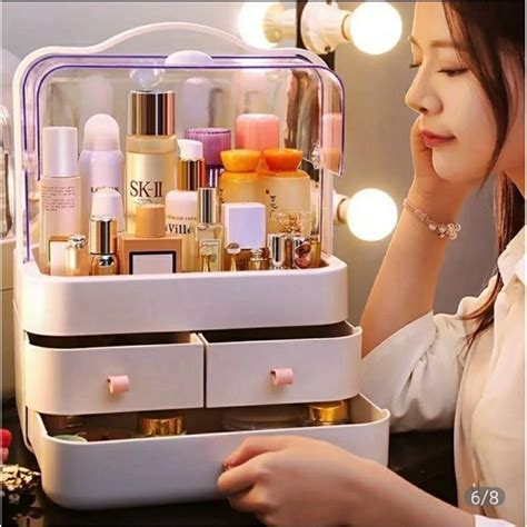 Makeup Organizer Waterproofanddustproof Cosmetic Organizer Box With Lid