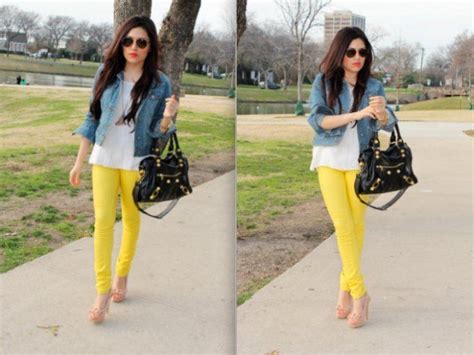 15 Best Outfit Ideas On How To Wear Yellow Jeans Yellow Jeans Outfit Yellow Pants