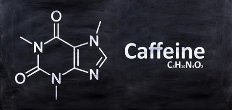 Molécula De Cafeína Fórmula Química Estructural Dibujo De Tiza En Una