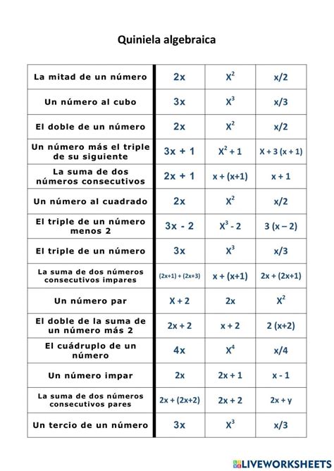 Two Tables With Numbers In Spanish And The Same Number On Each Table