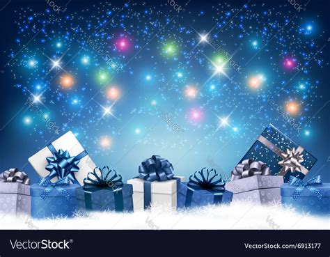 Happy New Year Background With Colorful Presents Vector Image