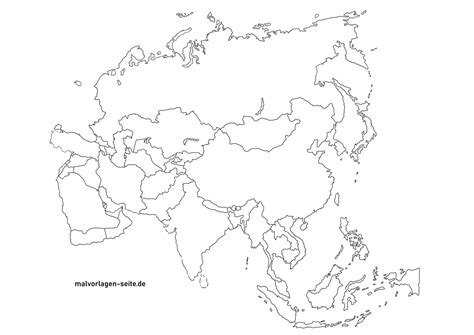 Ausmalbild Kontinente Landkarte Asien Kostenlose Ausmalbilder David