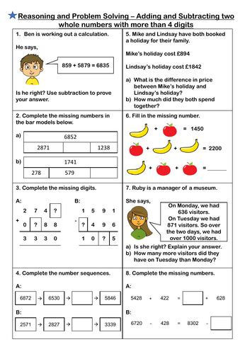 White Rose Maths Year 5 Addition And Subtraction Problem Solving And Reasoning Teaching