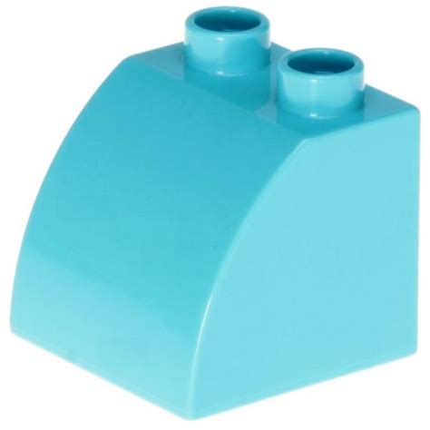 Lego Duplo Brick X X With Curved Top Medium Azure