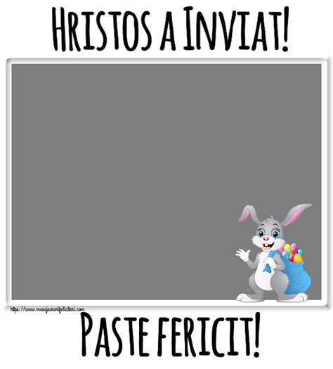 Felicitari Personalizate De Paste Iepuras Poza Ram Foto