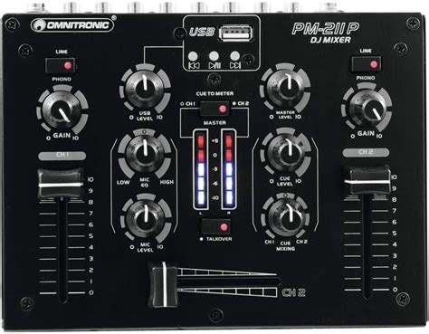 Omnitronic Pm P Kanal Dj Mixer Mit Integriertem Mp Player Dj