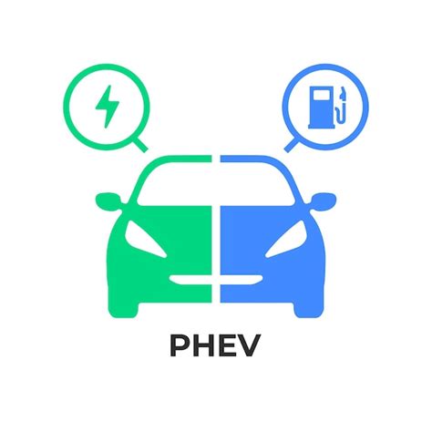 S Mbolo Phev De Veh Culos El Ctricos H Bridos Enchufables Vector Premium