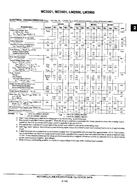 LM3900 Datasheet 2 10 Pages MOTOROLA QUAD SINGLE SUPPLY OPERATIONAL