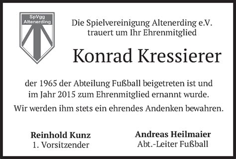 Traueranzeigen Von Konrad Kressierer Trauer Merkur De