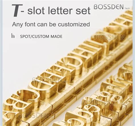 BOSSDEN T Slot Custom Logo Brass Letter Set Mold Hot Foil Leather Stamp