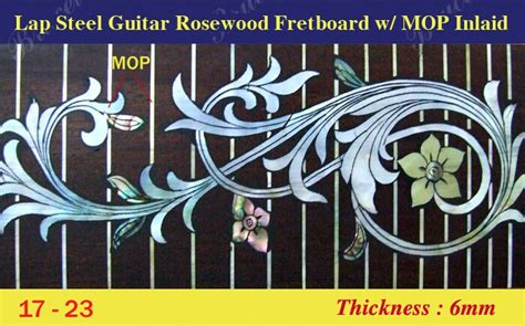 Bruce Wei Lap Steel Fretboard Wmop Inlay Scale 17 23 Etsy